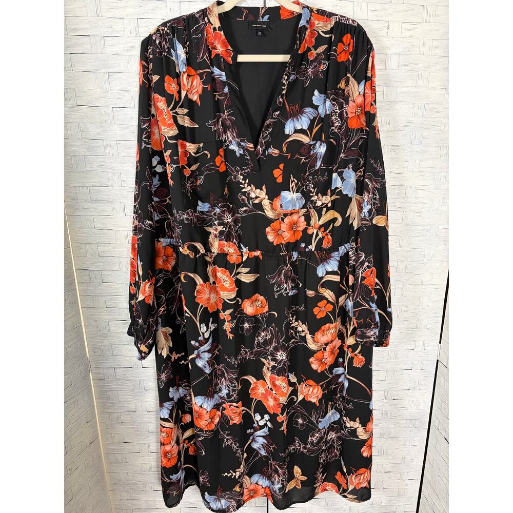 Who‎ what wear women's dress midi floral long sleeve dark romantic plus size